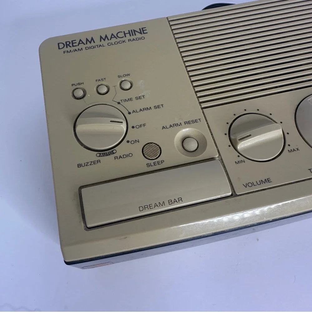 Sony Dream Machine Clock Radio Digital Beige AM/FM Tested Works Wood Grain Vtg‎